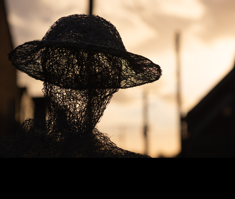 Mesh Soldier. Slimbridge. Remembrance Day.  Image copyright : Simon Camper Photographer.